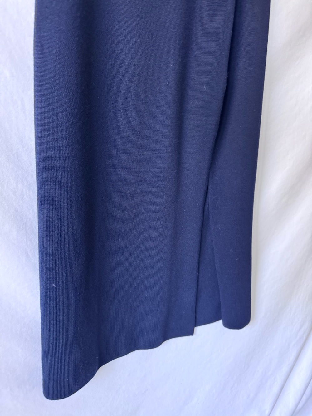 Lauren Ralph Lauren Merino Wool Midi Skirt Navy Gold Button Slit M - Picture 4 of 10